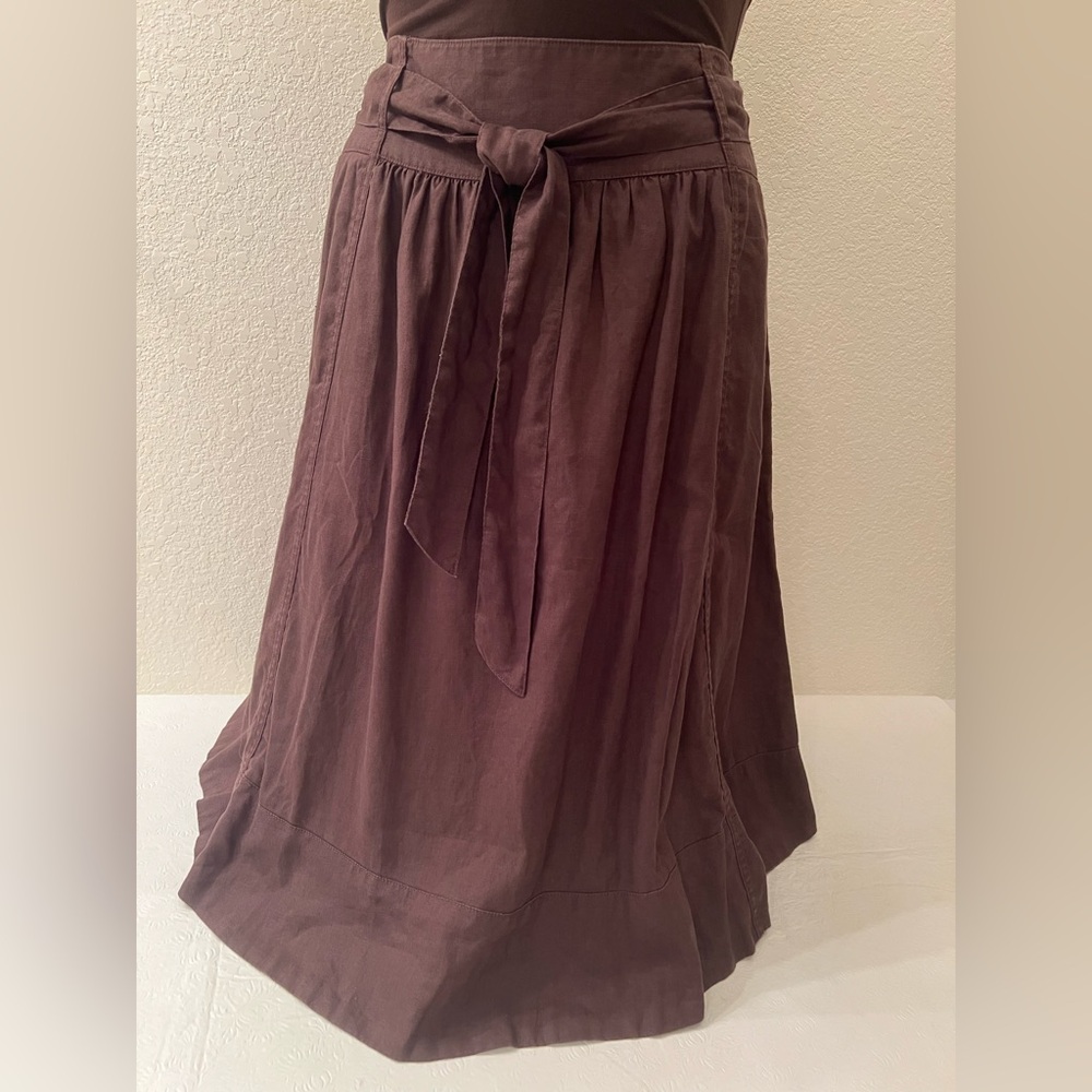 Jones New York Linen Skirt 16W 38Wx30L Belt, Pockets, Side Zip Machine Wash NWOT